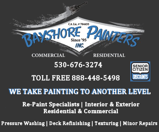 bayshore painters el dorado hills commercial painters el dorado hills residential painters el dorado hills painting company el dorado hills Bayshore Painters - Cameron Park, Camino, Coloma, Diamond Springs, El Dorado, El Dorado Hills, Folsom, Garden Valley, Pilot Hill, Placerville, Plymouth, Pollock Pines, Rescue, Shingle Springs, Somerset